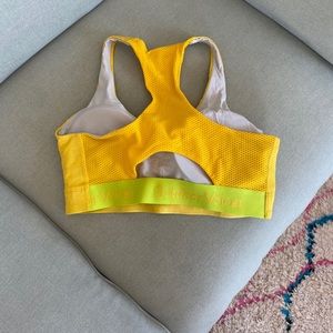 Outdoor voices bright yellow sports bra